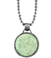 LEAF WRAPPED STONE MEDALLION NECKLACE